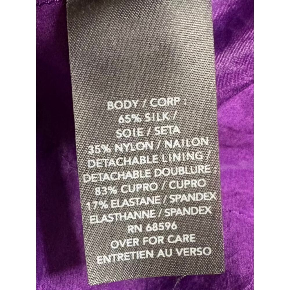 Donna Karan Vintage Purple Silk Blouse Size 10 - Picture 6 of 11